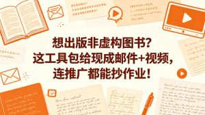 想出版非虚构图书？这工具包给现成邮件+视频，连推广都能抄作业！【原创双语字幕】-副业资源站