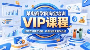 某电商学院淘宝培训VIP课程，各种经典有用的流量获取秘籍，改善运营产品没利润的处境（2026年5月）-副业资源站