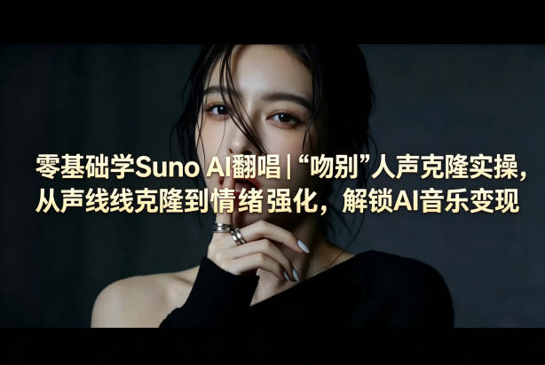 零基础学Suno AI翻唱｜《吻别》人声克隆实操，从声线克隆到情绪强化，解锁AI音乐变现-副业资源站