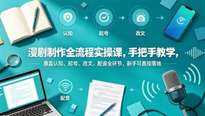 漫剧制作全流程实操课，手把手教学，覆盖认知、起号、改文、配音全环节，新手可直接落地-副业资源站