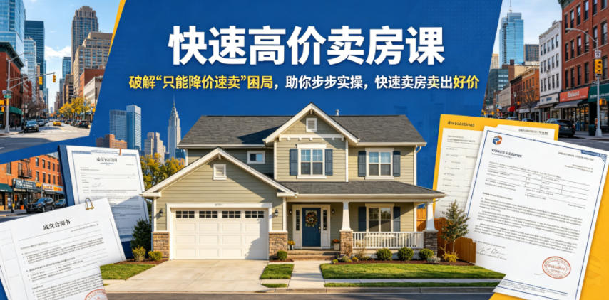 快速高价卖房课，破解“只能降价速卖”困局，助你步步实操，快速卖房卖出好价（更新2026）-副业资源站