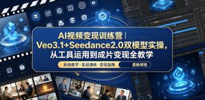 AI视频变现训练营｜Veo3.1+Seedance2.0双模型实操，从工具运用到成片变现全教学-副业资源站