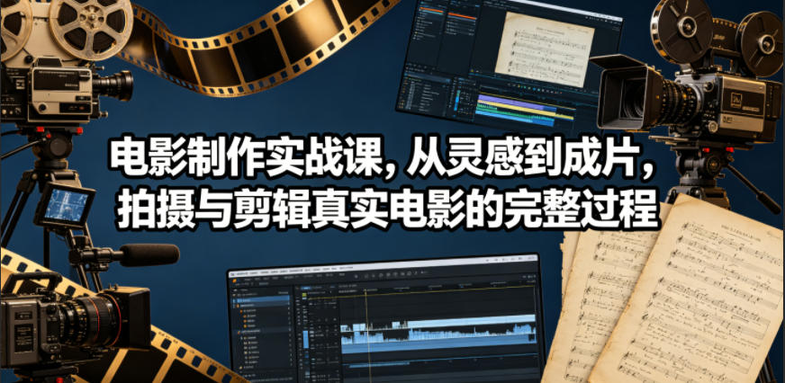 电影制作实战课，从灵感到成片，拍摄与剪辑真实电影的完整过程【原创双语字幕】-副业资源站