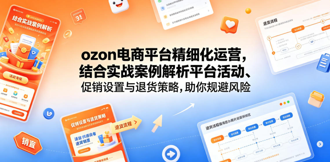 ozon电商平台精细化运营，结合实战案例解析平台活动、促销设置与退货策略，助你规避风险、提升销量-副业资源站
