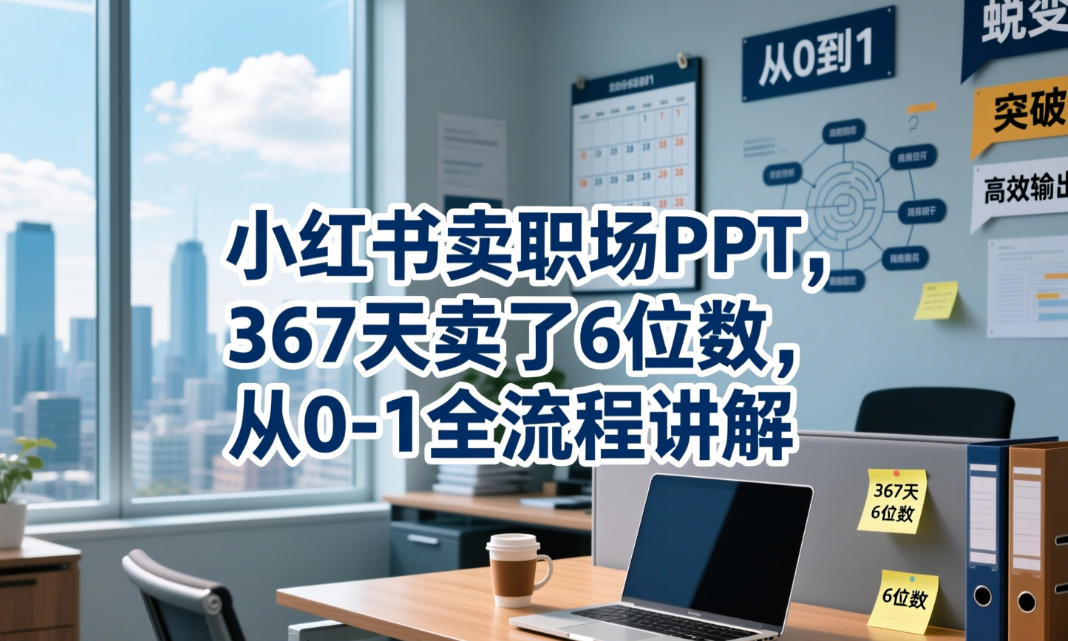 小红书卖职场PPT，367天卖了6位数，从0-1全流程讲解-副业资源站