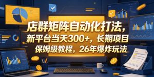 店群矩阵自动化打法，新平台当天300+，长期项目，保姆级教程，26年爆炸玩法【揭秘】-副业资源站