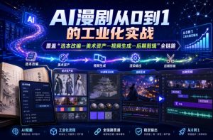 AI漫剧从0到1的工业化实战，覆盖“选本改编—美术资产—视频生成—后期剪辑”全链路（更新6月）-副业资源站