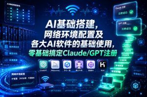 AI基础搭建，网络环境配置及各大AI软件的基础使用，零基础搞定Claude/GPT注册-副业资源站
