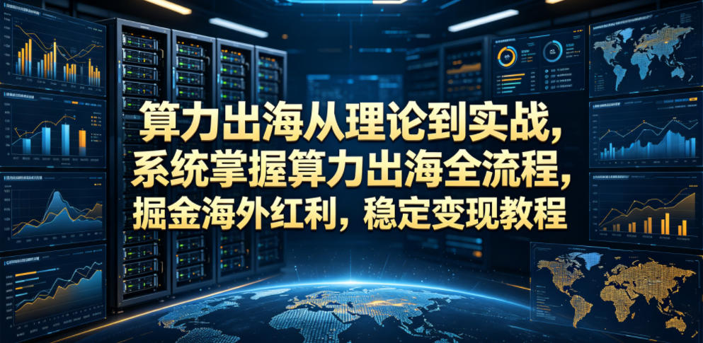 算力出海从理论到实战，系统掌握算力出海全流程，掘金海外红利，稳定变现教程-副业资源站