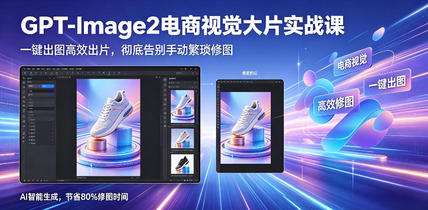 GPT-Image2电商视觉大片实战课，一键出图高效出片，彻底告别手动繁琐修图（更新）-副业资源站