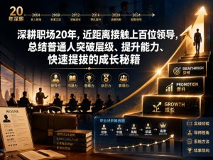 付费文章：深耕职场20年，近距离接触上百位领导，总结普通人突破层级、提升能力、快速提拔的成长秘籍（全网独家干货）-副业资源站
