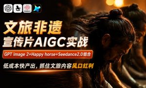 文旅非遗宣传片AIGC实战，GPT image 2+Happy horse+Seedance2.0组合，低成本快产出，抓住文旅内容风口红利-副业资源站