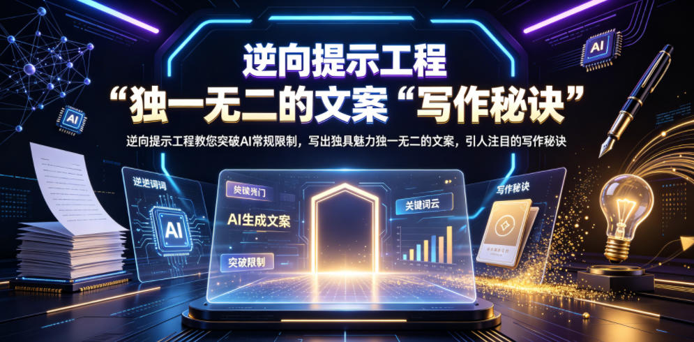 逆向提示工程教您突破AI常规限制，写出独具魅力独一无二的文案，引人注目的写作秘诀【原创双语字幕】-副业资源站
