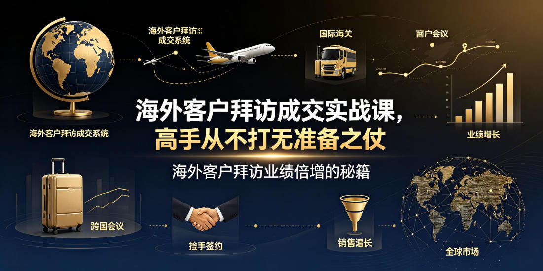 海外客户拜访成交实战课，高手从不打无准备之仗，海外客户拜访业绩倍增的秘籍-副业资源站