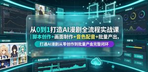 从0到1打造AI漫剧全流程实战课｜脚本创作+画面制作+音色配音+批量产出，打通AI漫剧从零创作到批量量产完整闭环-副业资源站