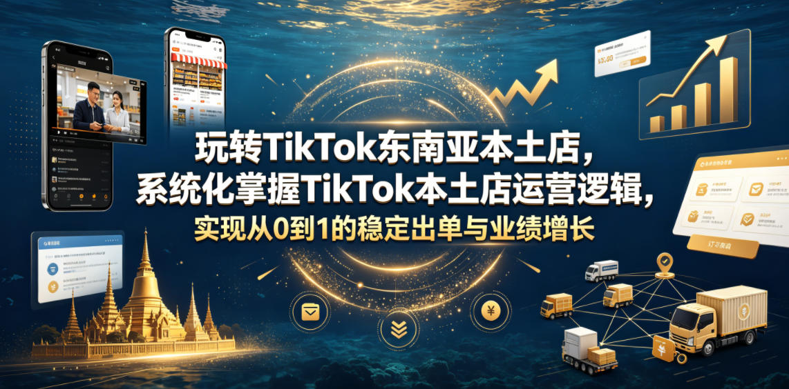 玩转TikTok东南亚本土店，系统化掌握TikTok本土店运营逻辑，实现从0到1的稳定出单与业绩增长-副业资源站