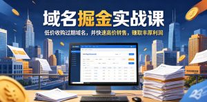 域名交易掘金实战课，低价收购过期域名，并快速高价转售，賺取丰厚利润【原创双语字幕】-副业资源站