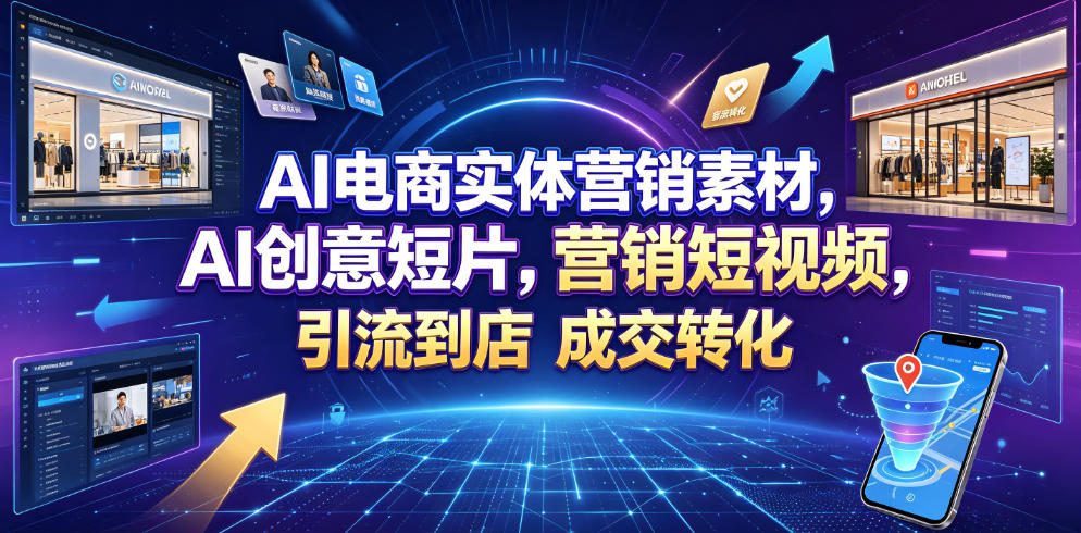 AI电商实体营销素材，AI创意短片，高效打造营销短视频，轻松引流到店，稳定提升门店客流与成交转化-副业资源站