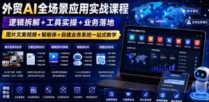 外贸AI全场景应用实战课程｜逻辑拆解+工具实操+业务落地，图片文案视频+智能体+自建业务系统一站式教学-副业资源站