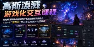 高斯泼溅与游戏化交互课程，将高斯泼溅技术与传统的节点式逻辑深度结合，打造一套“游戏化”的沉浸式场景的交互系统-副业资源站
