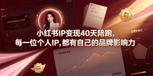 小红书IP变现40天陪跑，每一位个人IP，都有自己的品牌影响力-副业资源站