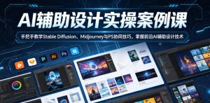 AI辅助设计实操案例课，手把手教学Stable Diffusion、Midjourney与PS协同技巧，掌握前沿AI辅助设计技术-副业资源站