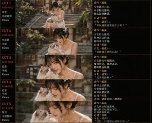 美女和猫故事提示词，人物一致性提示词+故事板-副业资源站