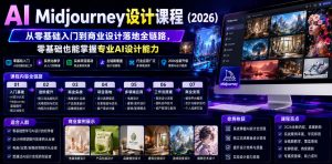AI Midjourney设计课程（2026），从零基础入门到商业设计落地全链路，零基础也能掌握专业AI设计能力-副业资源站
