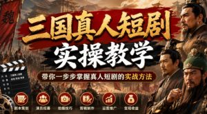 三国真人短剧实操教学,带你一步步掌握真人短剧的实战方法-副业资源站