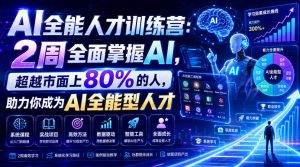 AI全能人才训练营:2周全面掌握AI,超越市面上80%的人,助力你成为AI全能型人才-副业资源站