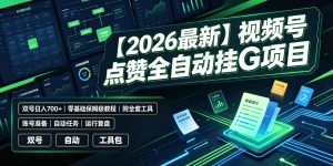 【2026最新】视频号点赞全自动挂G项目,双号日入700+,零基础保姆级教程(附全套工具)【揭秘】-副业资源站