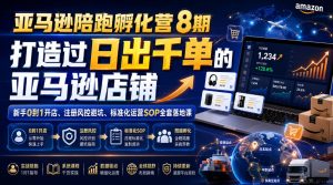亚马逊陪跑孵化营8期，打造过日出千单的亚马逊店铺，新手0到1开店、注册风控避坑、标准化运营SOP全套落地课-副业资源站
