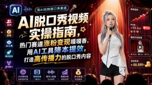 AI脱口秀视频实操指南，热门赛道涨粉变现嘎嘎香，用AI工具降本提效，打造高传播力的脱口秀内容-副业资源站