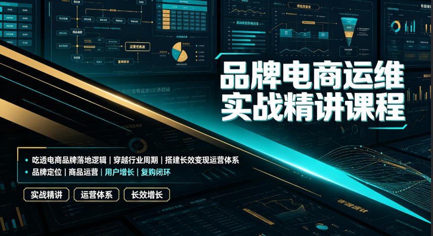 品牌电商运维实战精讲课程｜吃透电商品牌落地逻辑、穿越行业周期、搭建长效变现运营体系-副业资源站
