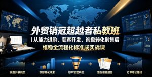 外贸销冠超越者私教班｜从能力进阶、获客开发、询盘转化到售后维稳全流程标准化成交实战课-副业资源站