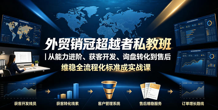 外贸销冠超越者私教班｜从能力进阶、获客开发、询盘转化到售后维稳全流程标准化成交实战课-副业资源站