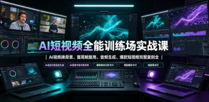 AI短视频全能训练场实战课｜AI视频换背景、首尾帧复用、音频生成、爆款短视频完整复刻全套实操教学-副业资源站
