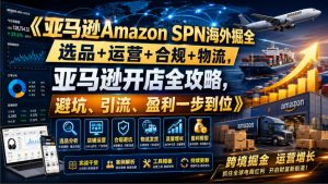 亚马逊Amazon SPN海外掘全,选品+运营+合规+物流,亚马逊开店全攻略,避坑、引流、盈利一步到位-副业资源站