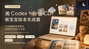 AI应用实战案例,用Codex+秒悟CLl做宝宝绘本生成器,小白也能把生活想法变成可访问的AI应用-副业资源站