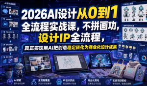 2026AI设计从0到1全流程实战课，不拼画功，设计IP全流程，真正实现用AI把创意稳定转化为商业化设计成果-副业资源站