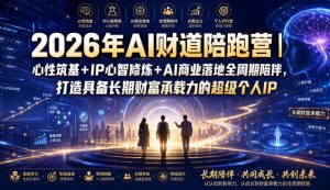2026年AI财道陪跑营｜心性筑基+IP心智修炼+AI商业落地全周期陪伴，打造具备长期财富承载力的超级个人IP-副业资源站