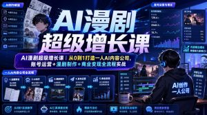 AI漫剧超级增长课｜从0到1打造一人AI内容公司，账号运营+漫剧制作+商业变现全流程实战-副业资源站