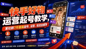 快手好物运营起号教学，某社群7月最新起号、运营、投流全教学-副业资源站