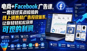 电商+Facebook广告课，一套经过实战检验的线上销售和广告投放体系，让你轻轻松松获得可观的利润【原创双语字幕】-副业资源站