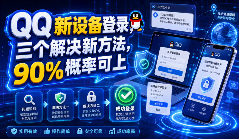QQ新设备登录，三个解决新方法，90%概率可上-副业资源站