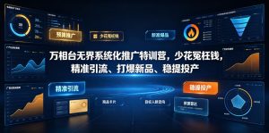 万相台无界系统化推广特训营VI0.0，少花冤枉钱，精准引流、打爆新品、稳提投产（全程录音+字幕）-副业资源站