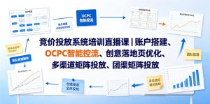 竞价投放系统培训直播课|账户搭建、OCPC智能控流、创意落地页优化、多渠道矩阵投放、团队管理与副业变现全阶实战-副业资源站