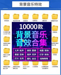 宝藏级音效素材包!10000+款背景音乐音效素材合集,自然片头婚礼会议常用音效包,分类清晰-副业资源站