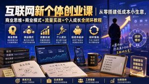互联网新个体创业课｜从零搭建低成本小生意，商业思维+商业模式+流量实战+个人成长全闭环教程-副业资源站