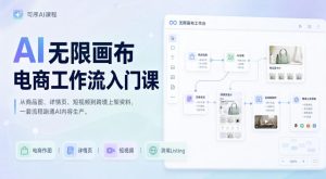 AI无限画布电商工作流入门课，从电商图片、详情页、带货视频到TK亚马逊产品上架模板实战,一套课程搞定-副业资源站